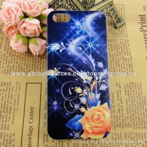 PC Case for iPhone 5S, Personalized Rhinestone-studded, OEM and ODM Orders Welcomed